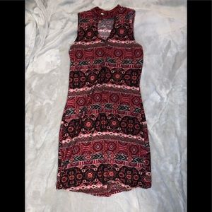 Pink/Black Paisley Mini Dress